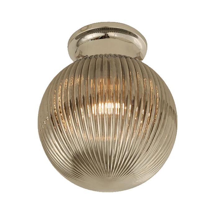 Buy DIY Batten Fix Lights Australia DIYBAT DIY Chrome Batten Fitting With Smoke Large Spherical Ribbed Shape Glass - DIYBAT12