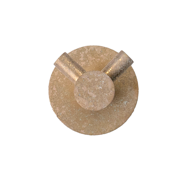 LVB Mica Double Robe Hook Living Brass - 1153-D-P-LVB