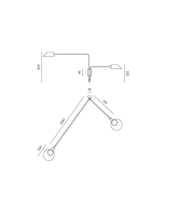 Duo Wall Light Matte Black - ARO.A1170/2