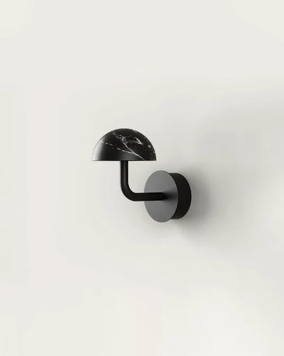Dussa LED Wall Light 9W 2700k Matte Black & Travertine - ARO.A1307/NEG-TRA