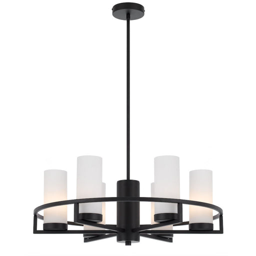 Buy Pendant Lights Australia Eamon 6 Light Pendant Black & Opal Matt - EAMON PE6-BKOM