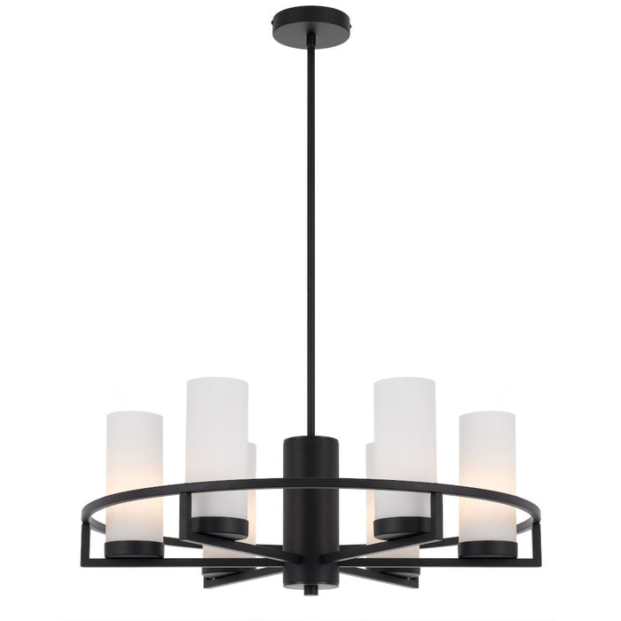 Buy Pendant Lights Australia Eamon 6 Light Pendant Black & Opal Matt - EAMON PE6-BKOM