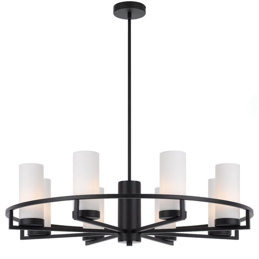 Buy Pendant Lights Australia Eamon 8 Light Pendant Black & Opal Matt - EAMON PE8-BKOM