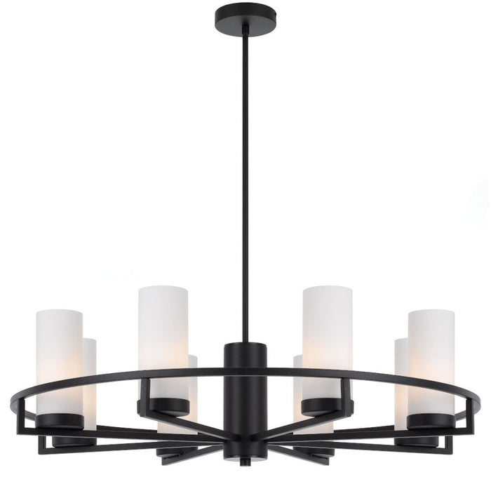 Buy Pendant Lights Australia Eamon 8 Light Pendant Black & Opal Matt - EAMON PE8-BKOM