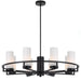 Buy Pendant Lights Australia Eamon 8 Light Pendant Black & Opal Matt - EAMON PE8-BKOM