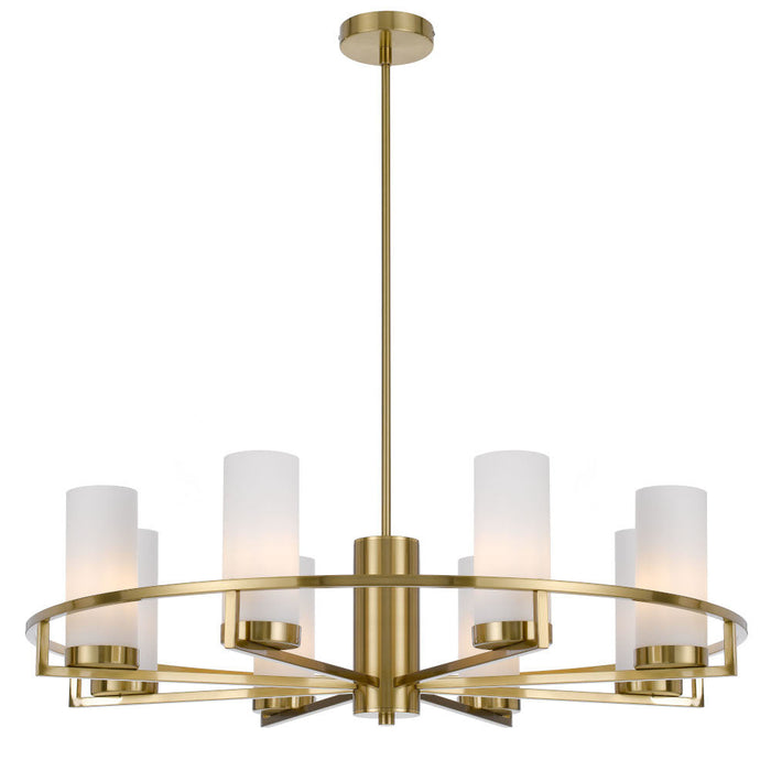 Buy Pendant Lights Australia Eamon 8 Light Pendant Brass & Opal Matt - EAMON PE8-BRSOM