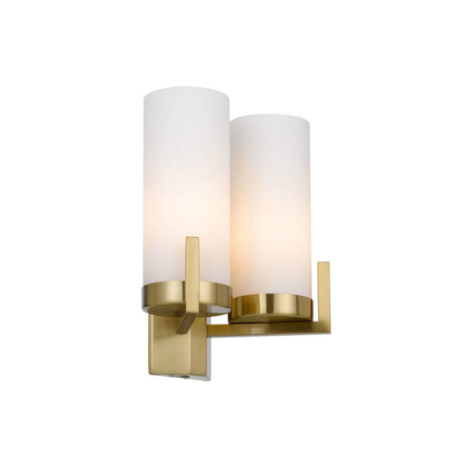 Buy Wall Sconce Australia Eamon 2 Light Wall Light Brass & Opal Matt - EAMON WB2-BRSOM
