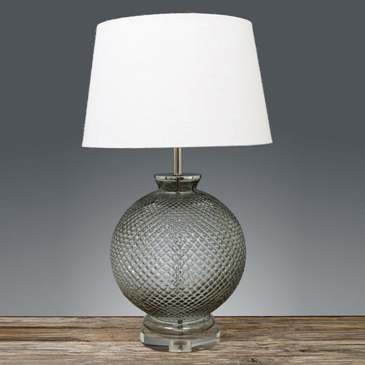 Buy Table Lamps Australia Isabella 1 Light Table Lamp Clear - Textured Glass Ball on Acrylic Base Only - ELANK32026