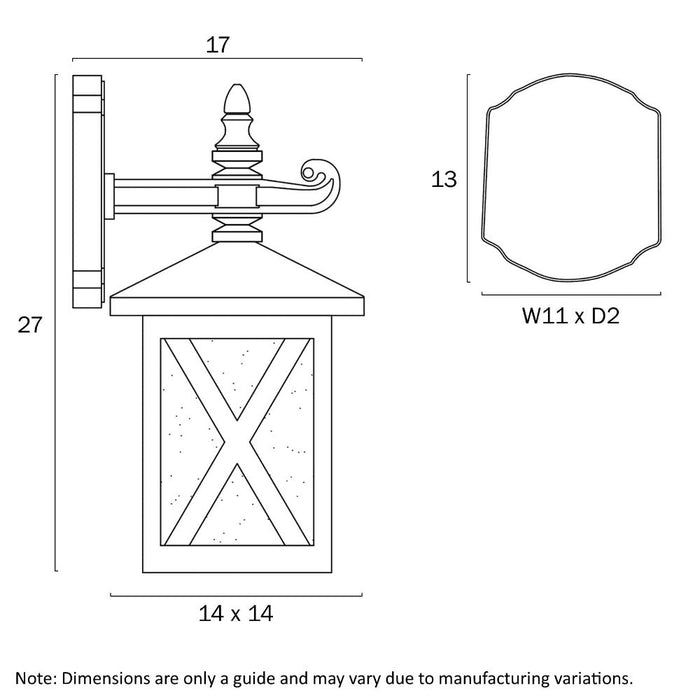 Buy Outdoor Wall Lanterns Australia Eldon Outdoor Wall Lantern Black - ELDON EX-BK