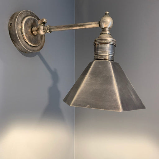 Buy Wall Sconce Australia Mayfair 1 Light Sconce With Shade Antique Silver - ELPIM50193AS