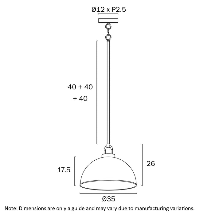Emerson Medium Pendant Light Chrome - EMERSON PE35-CH