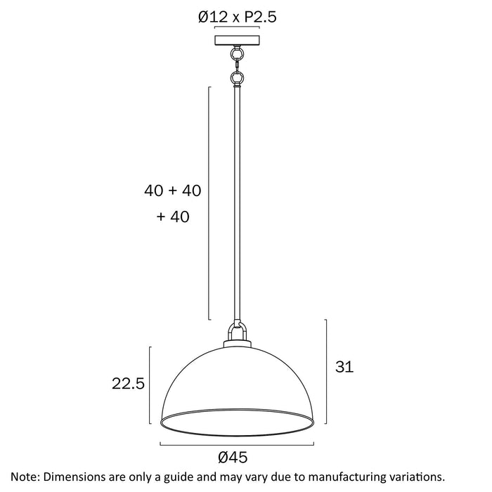 Emerson Large Pendant Light Nickel - EMERSON PE45-NK