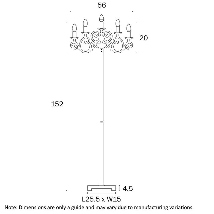 Emporia Floor 5 Lamps White - EMPORIA FL-WH