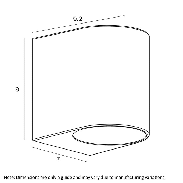 EOS2 Polycarbonate Single Exterior Wall Light White - EOS2 EX1-WH