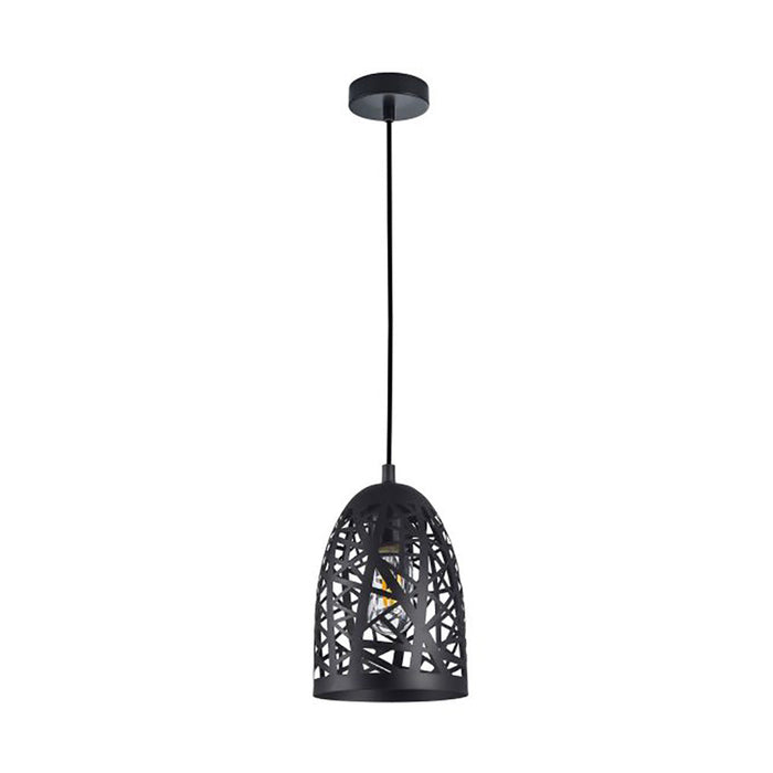 Buy Pendant Lights Australia Interior Iron Cage Ellipse Shape 1 Light Pendant Black - ESCAMA1