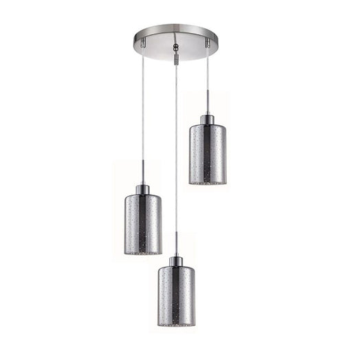 Buy Cluster Pendants Australia Interior Iron & Chrome Glass With Dotted Effect 3 Light Cluster Pendant - ESPEJO3X3R