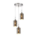 Buy Cluster Pendants Australia Interior Iron & Chrome Glass With Dotted Effect 3 Light Cluster Pendant - ESPEJO3X3R