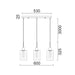 Buy Island Pendant Lights Australia Interior Iron & Chrome Glass With Dotted Effect 3 Light Island Pendant - ESPEJO3X3S