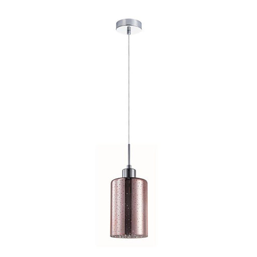 Buy Pendant Lights Australia Interior Iron & Rose Gold Glass With Dotted Effect 1 Light Pendant - ESPEJO4