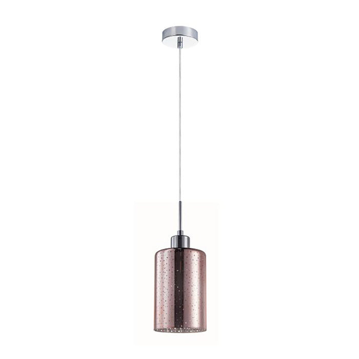 Buy Pendant Lights Australia Interior Iron & Rose Gold Glass With Dotted Effect 1 Light Pendant - ESPEJO4