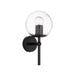 Buy Wall Sconce Australia Eterna 1 Light Wall Light Black & Clear - ETERNA WB1-BKCL