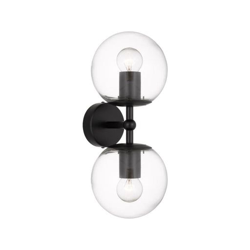 Buy Wall Sconce Australia Eterna 2 Light Wall Light Black & Clear - ETERNA WB2-BKCL