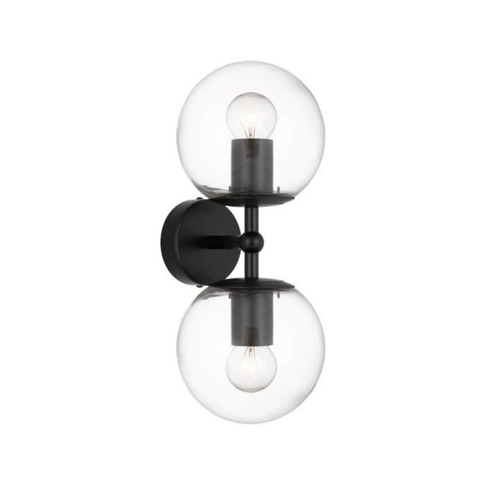 Buy Wall Sconce Australia Eterna 2 Light Wall Light Black & Clear - ETERNA WB2-BKCL