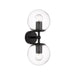 Buy Wall Sconce Australia Eterna 2 Light Wall Light Black & Clear - ETERNA WB2-BKCL