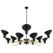 Buy Pendant Lights Australia Farbon 12 Lights Pendant Black/Brass Matt Metal - FARBON PE12-BK