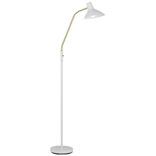Buy Floor Lamps Australia Farbon 1 Light Floor Lamp White/ Brass Matt Metal - FARBON FL-WH