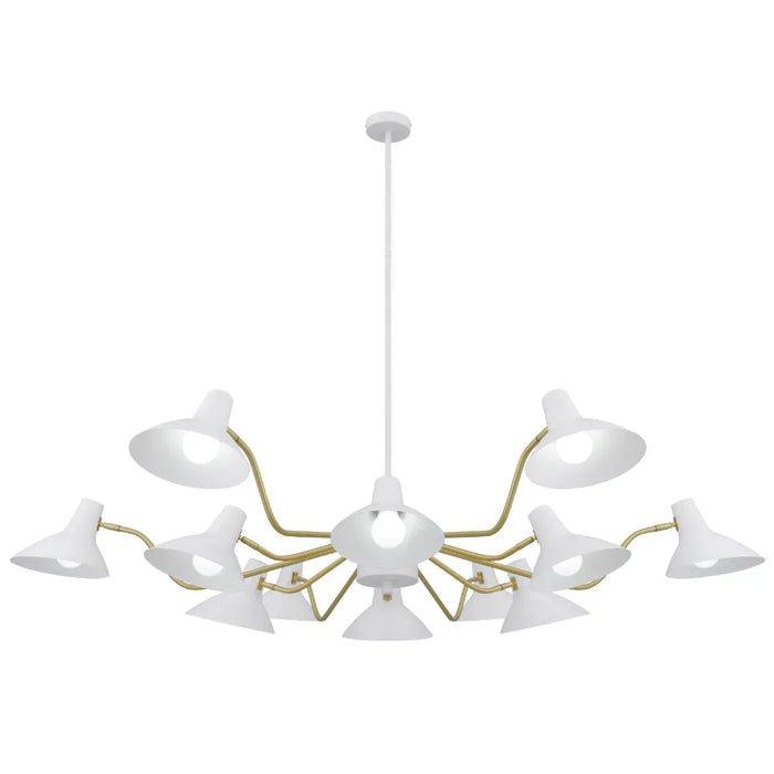 Buy Pendant Lights Australia Farbon 12 Lights Pendant White/ Brass Matt Metal - FARBON PE12-WH