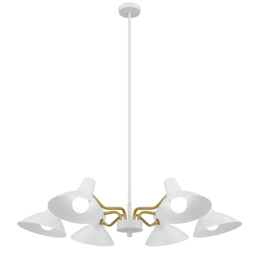 Buy Pendant Lights Australia Farbon 6 Lights Pendant White/Brass Matt Metal - FARBON PE6-WH