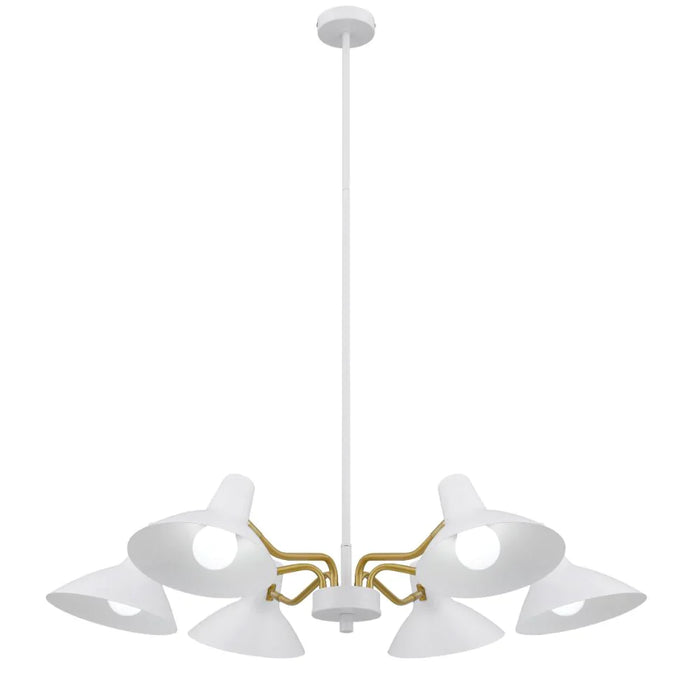 Buy Pendant Lights Australia Farbon 6 Lights Pendant White/Brass Matt Metal - FARBON PE6-WH