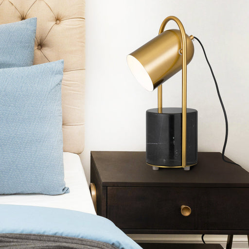 Buy Table Lamps Australia Fidel 1 Light Table Lamp Black & Antique Gold - FIDEL TL-BKAG
