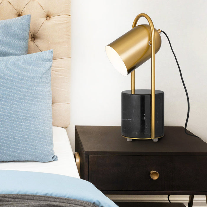 Buy Table Lamps Australia Fidel 1 Light Table Lamp Black & Antique Gold - FIDEL TL-BKAG