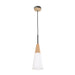Buy Pendant Lights Australia Finn 1 Light Pendant Blonde Wood With Opal Glass Long Cone - FINN1