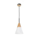 Buy Pendant Lights Australia Finn 1 Light Pendant Blonde Wood With Opal Glass Medium Cone - FINN3