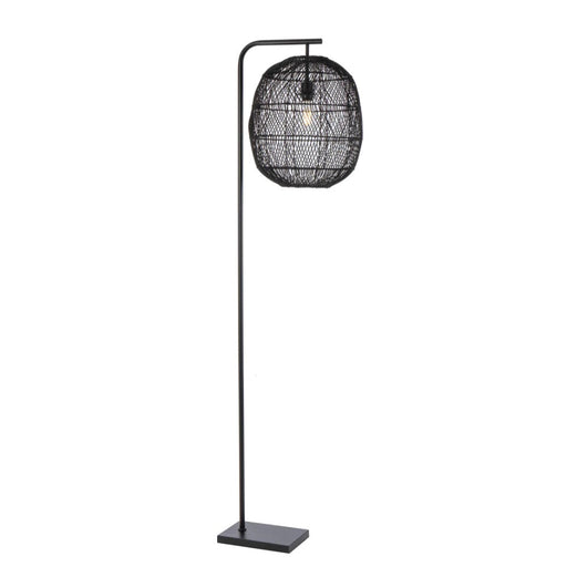 Buy Floor Lamps Australia RANA Floor Lamp W500mm Black Iron / Rattan - RANA FL40BK