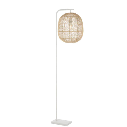 Buy Floor Lamps Australia RANA Floor Lamp W500mm White Iron / Natural Rattan - RANA FL40NAT