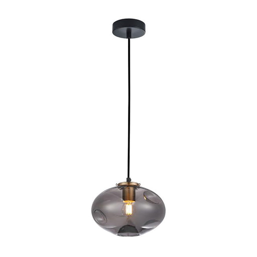 Buy Pendant Lights Australia Interior Dimpled Smoked Oval Glass Shape 1 Light Pendant - FOSSETTE2