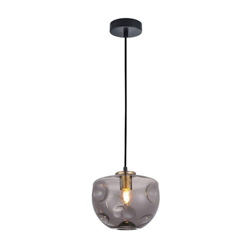 Buy Pendant Lights Australia Interior Dimpled Smoked Flat Top Dome Glass Shape 1 Light Pendant - FOSSETTE3