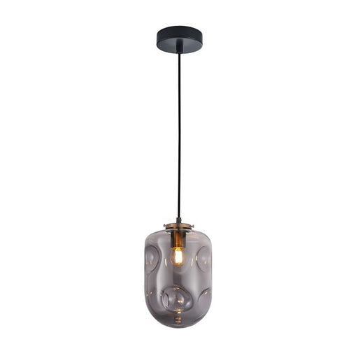 Buy Pendant Lights Australia Interior Dimpled Smoked Oblong Glass Shape 1 Light Pendant - FOSSETTE4