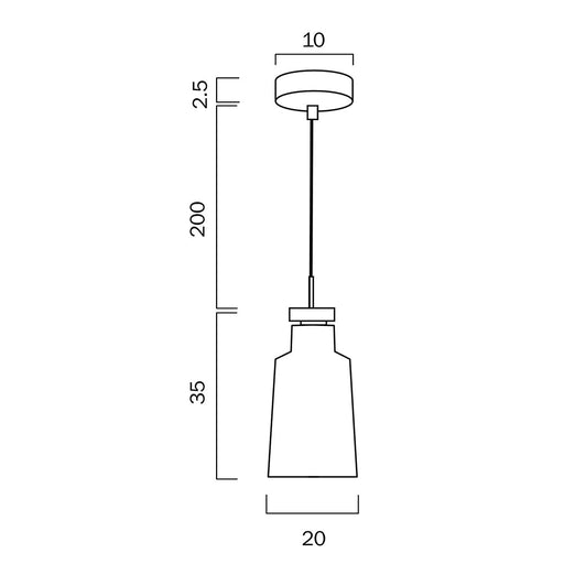 Buy Pendant Lights Australia Fredi 1 Light Pendant 200mm Nickel & Grey - FREDI PE20-GY
