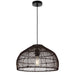 Buy Pendant Lights Australia Frya Pendant Light W400mm Brown Iron / Rattan - FRYA PE40-BRN