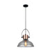 Buy Pendant Lights Australia Fumoso 1 Light Pendant Copper Plate With Smoke Dome Shape Glass - FUMOSO3