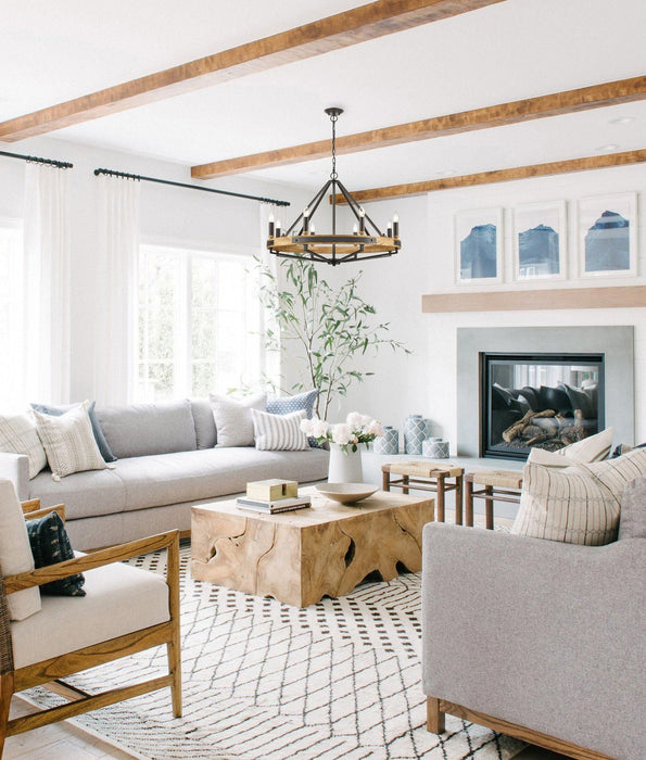 Funale 8 Light  Pendant Natural Wood - FUNALE2