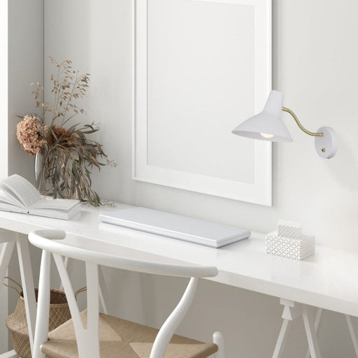 Buy Bedside Reading Lights Australia Farbon Wall Light White Metal Brass Matt Rocket Switch - FARBON WBS-WH