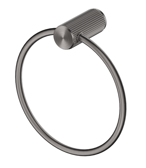 Mica Fluted Towel Ring Gunmetal - 1104-P-NR-GM