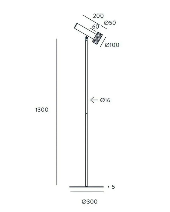 Focus LED Floor Lamp 5W 3000k Alabaster - ARO.P1279/ALA