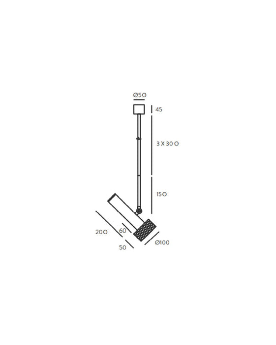 Focus Rod Pendant Light 5W 3000K Matte Black & Anthracite - ARO.C1279/1/NEG-ANT